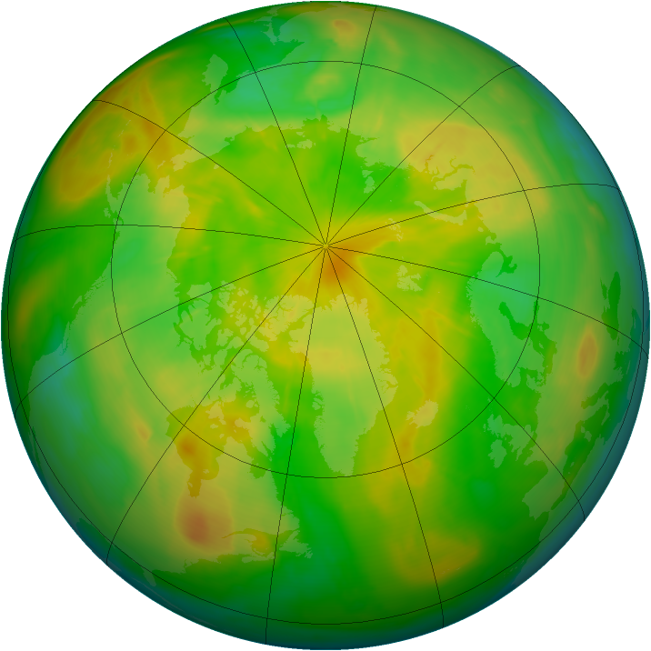 Arctic ozone map for 31 May 2009